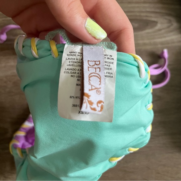 BECCA Camille side tie reversible bikini set size xs - Picture 8 of 10